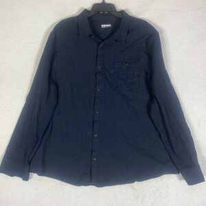 32‎ Degrees Heat Mens Navy Blue Long Sleeve Button Up Shirt Size XXL Casual